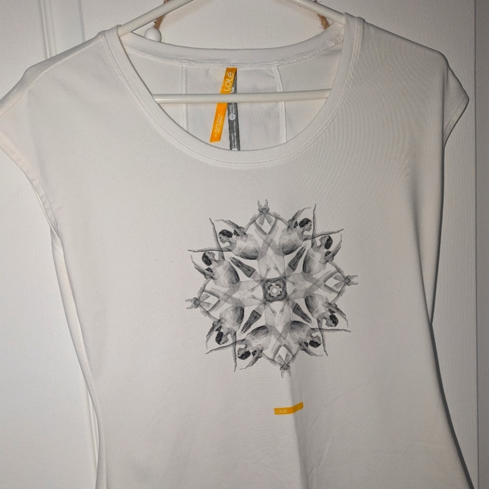 Lole white tour yoga t-shirt